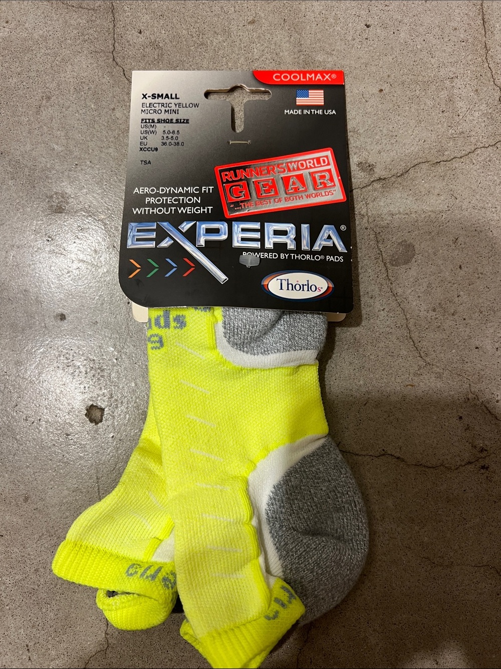 Experia Micro Mini Athletic Socks - Electric Yellow & Gray